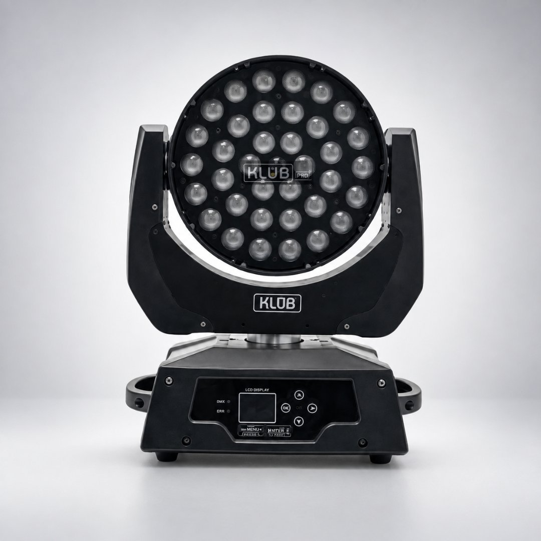 Moving Head Wash RGBW 36 LED com Zoom