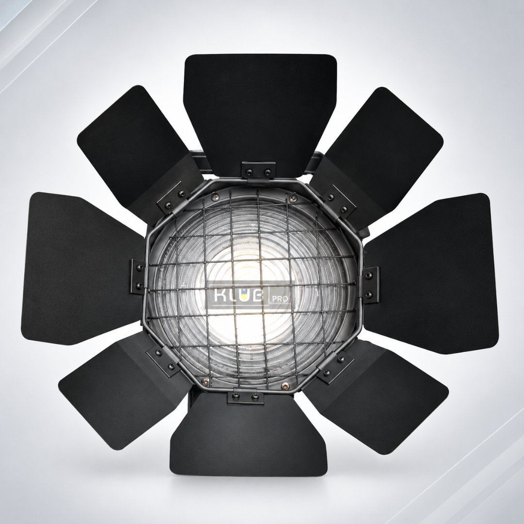 Projetor Fresnel LED 200W Branco Quente KFL-200-ZM