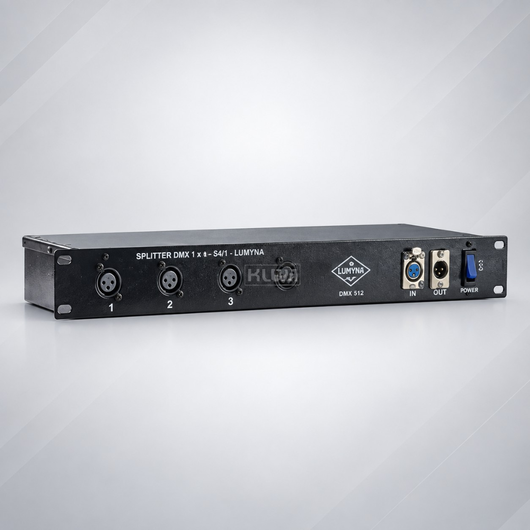 Splitter DMX 1 Entrada e 4 Saídas S4/1 Lumyna