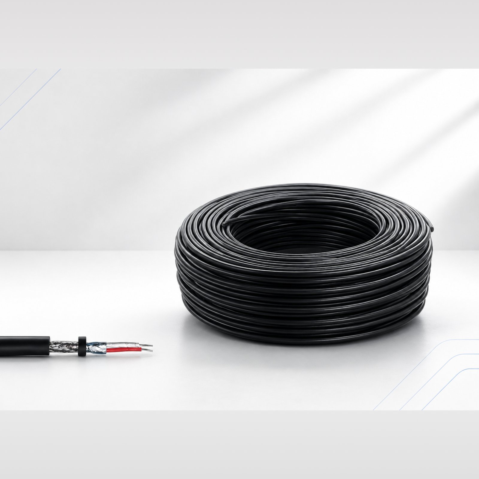 Cabo DMX 2 × 0,30 mm² Balanceado – Rolo 100 Metros